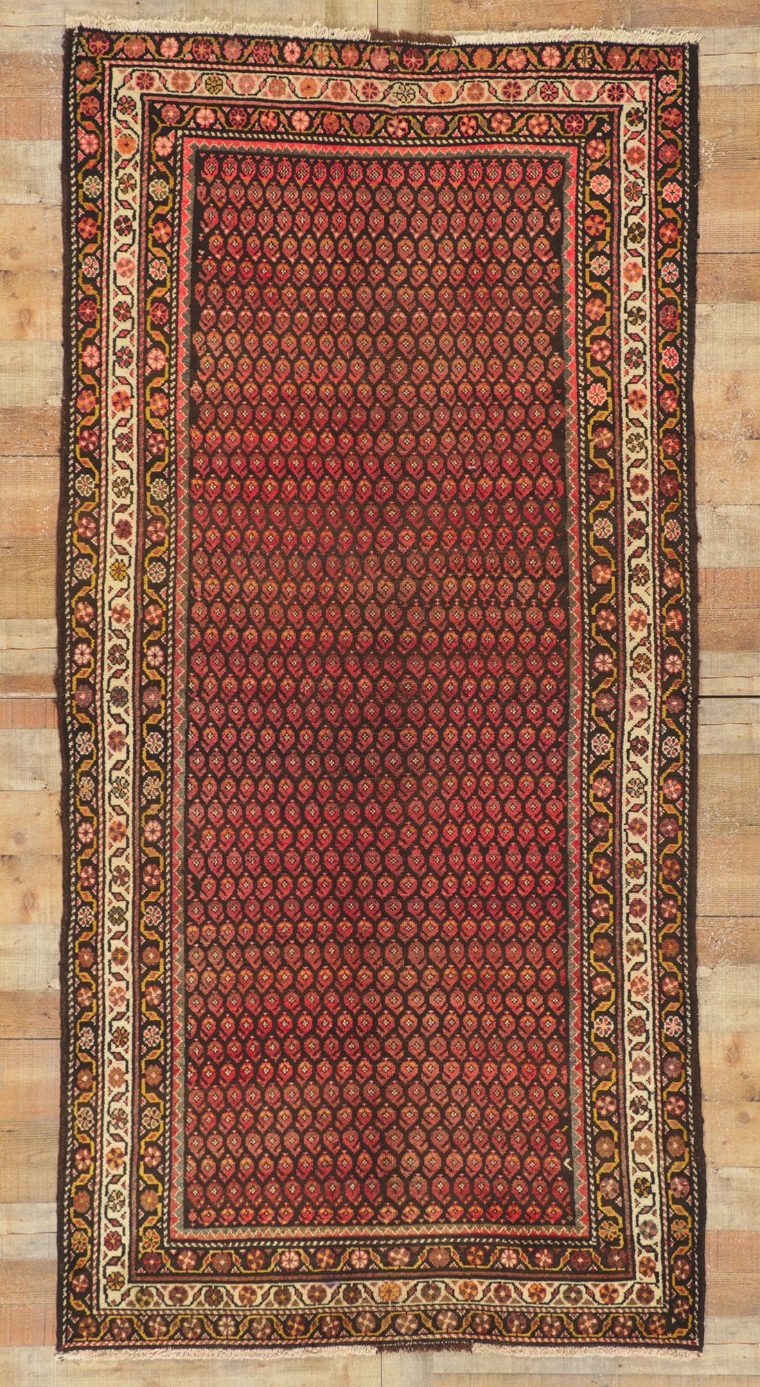4 x 9 Vintage Persian Malayer Rug 75216