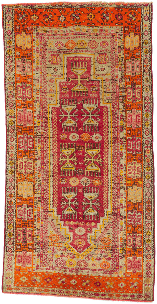 4 x 9 Vintage Turkish Oushak Rug 52442