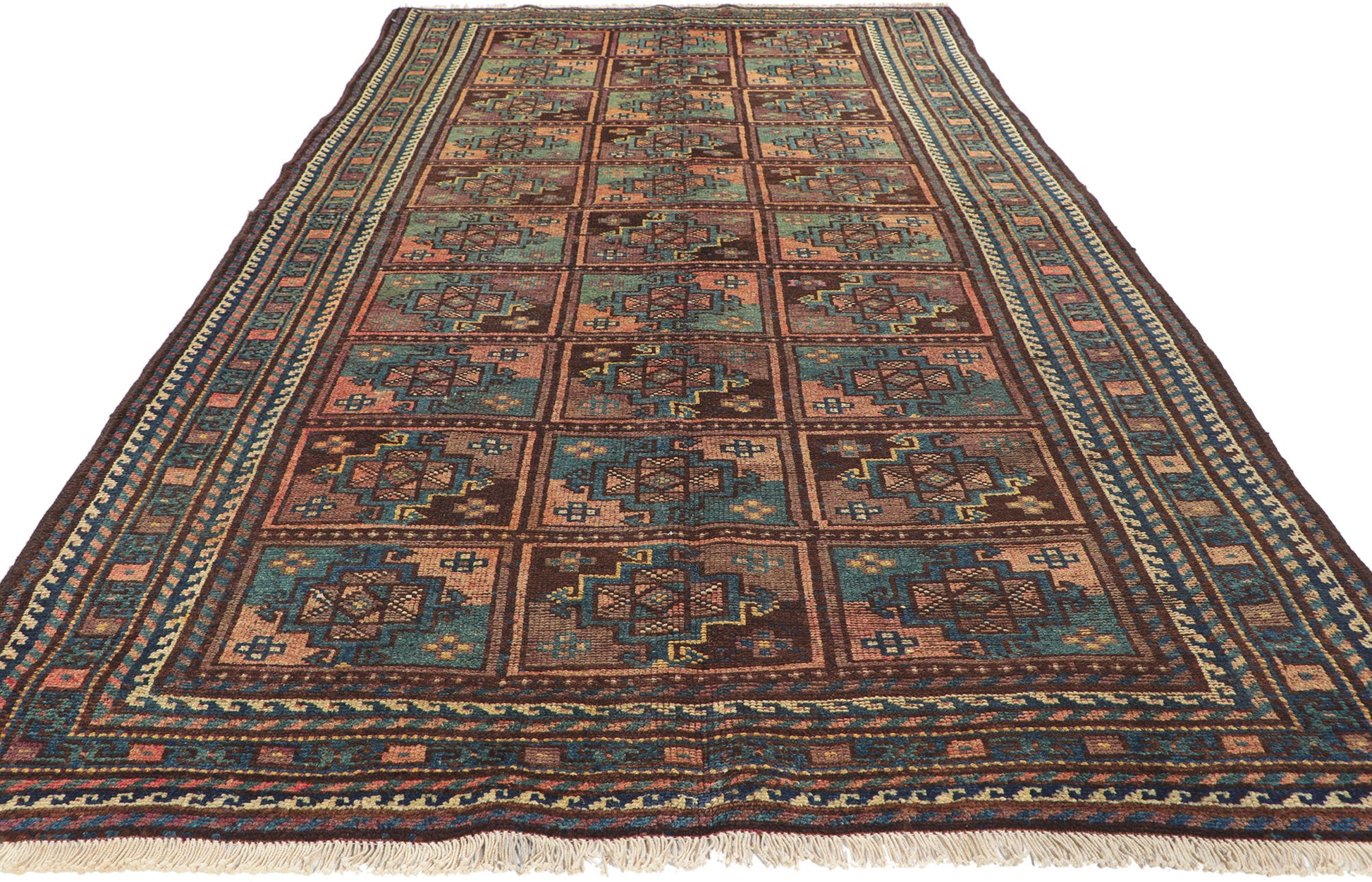 4 x 9 Vintage Persian Shiraz Rug 76432