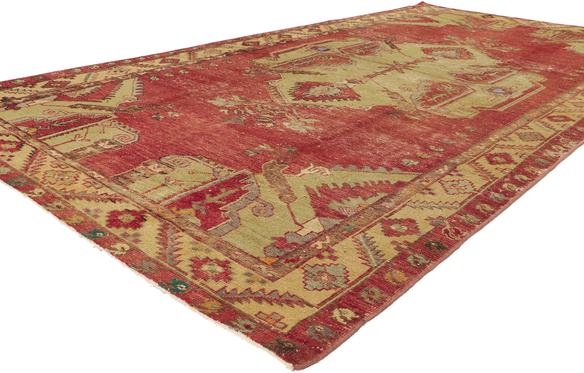 5 x 10 Vintage Turkish Oushak Rug 51727