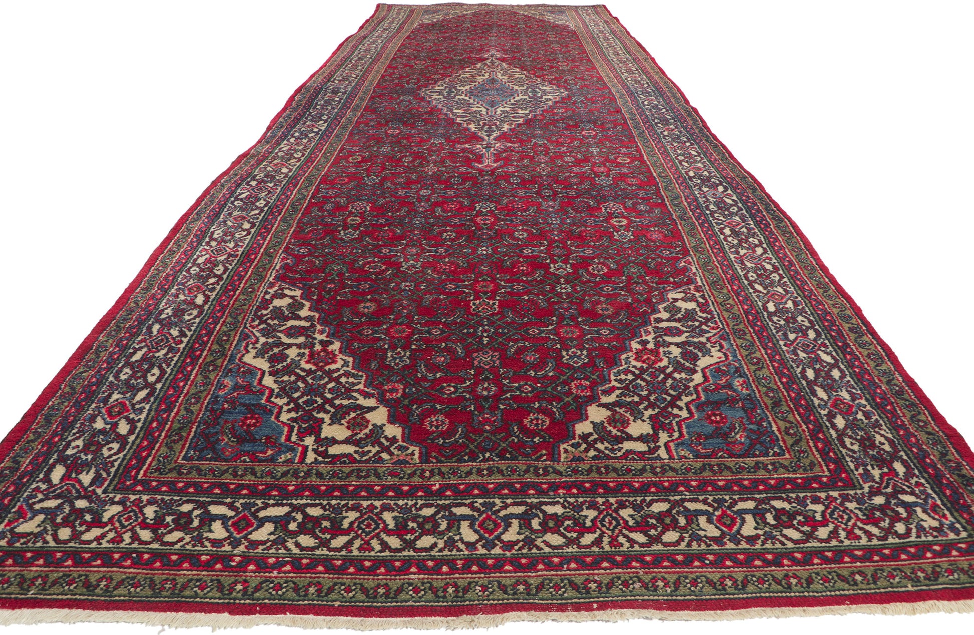 5 x 17 Vintage Persian Hamadan Rug 78457