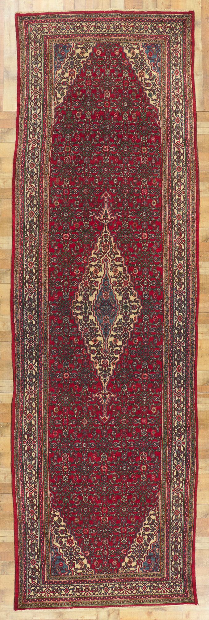 5 x 17 Vintage Persian Hamadan Rug 78457