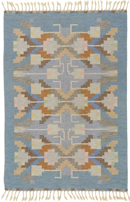5 x 7 Vintage Swedish Kilim Rollakan Rug 78497
