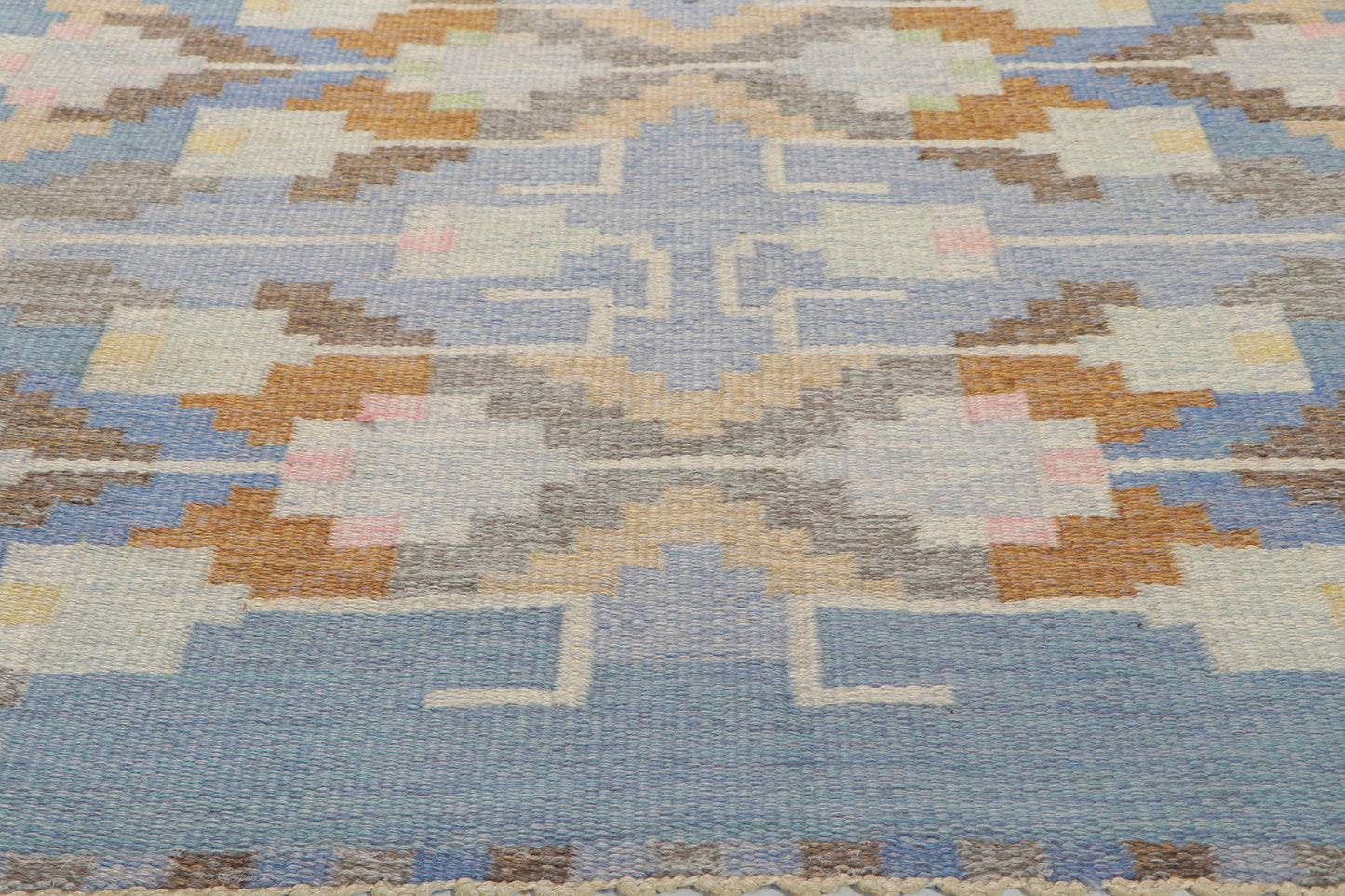 5 x 7 Vintage Swedish Kilim Rollakan Rug 78497