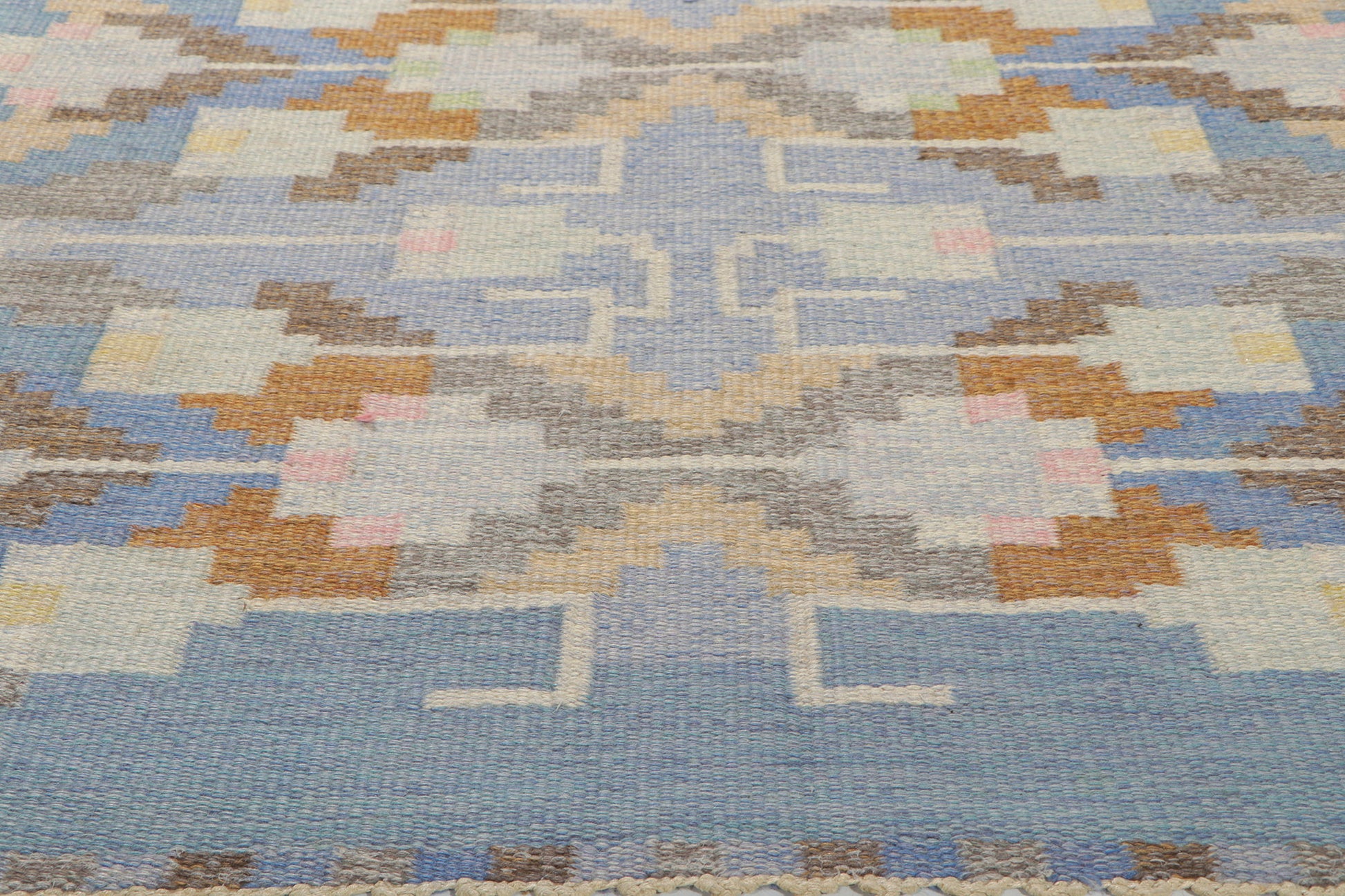 5 x 7 Vintage Swedish Kilim Rollakan Rug 78497