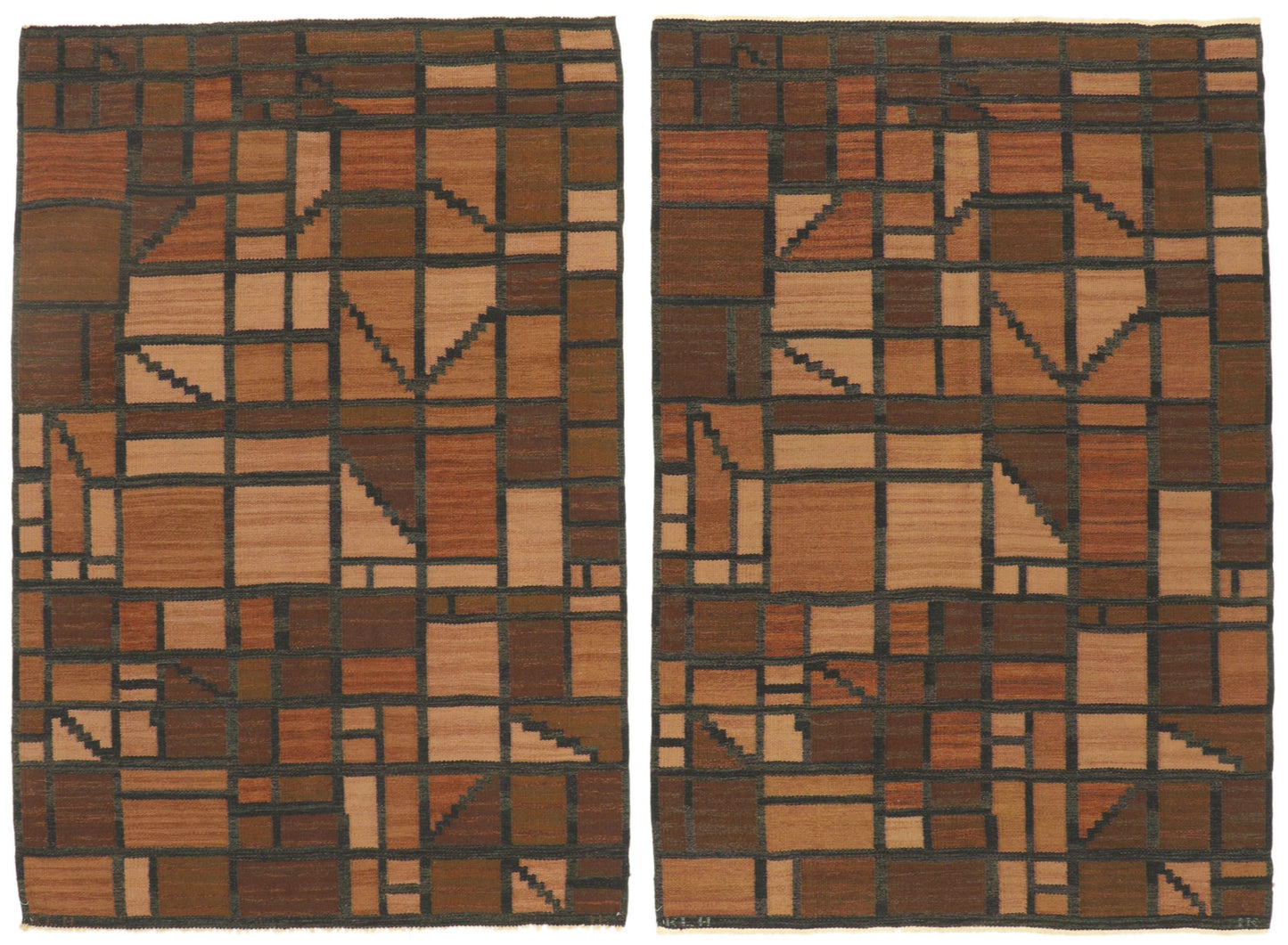 5 x 7 Irma Kronlund Vintage Swedish Rollakan Rug 78485