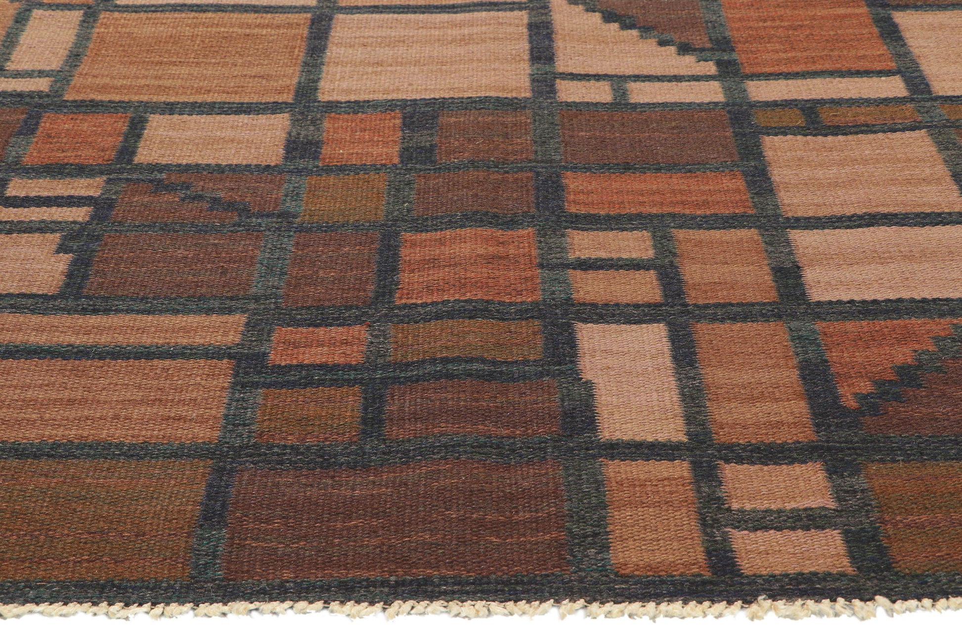 5 x 7 Irma Kronlund Vintage Swedish Rollakan Rug 78485