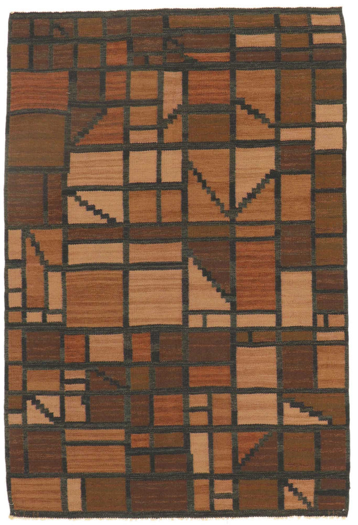 5 x 7 Irma Kronlund Vintage Swedish Rollakan Rug 78485