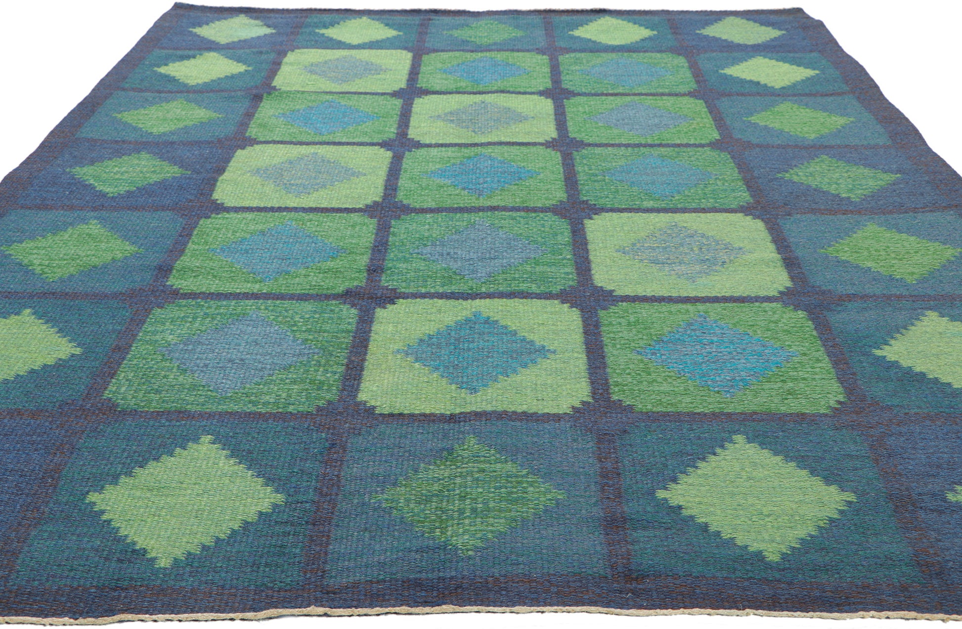 5 x 8 Brita Svefors Vintage Swedish Rollakan Rug 78493