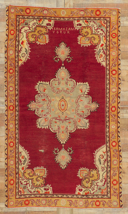 5 x 8 Vintage Turkish Oushak Rug 51673