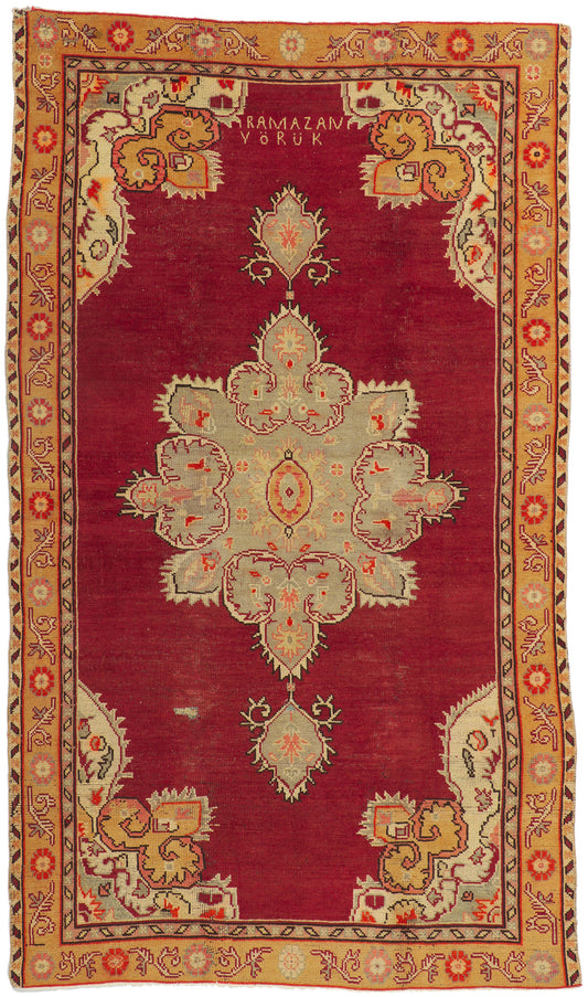 5 x 8 Vintage Turkish Oushak Rug 51673