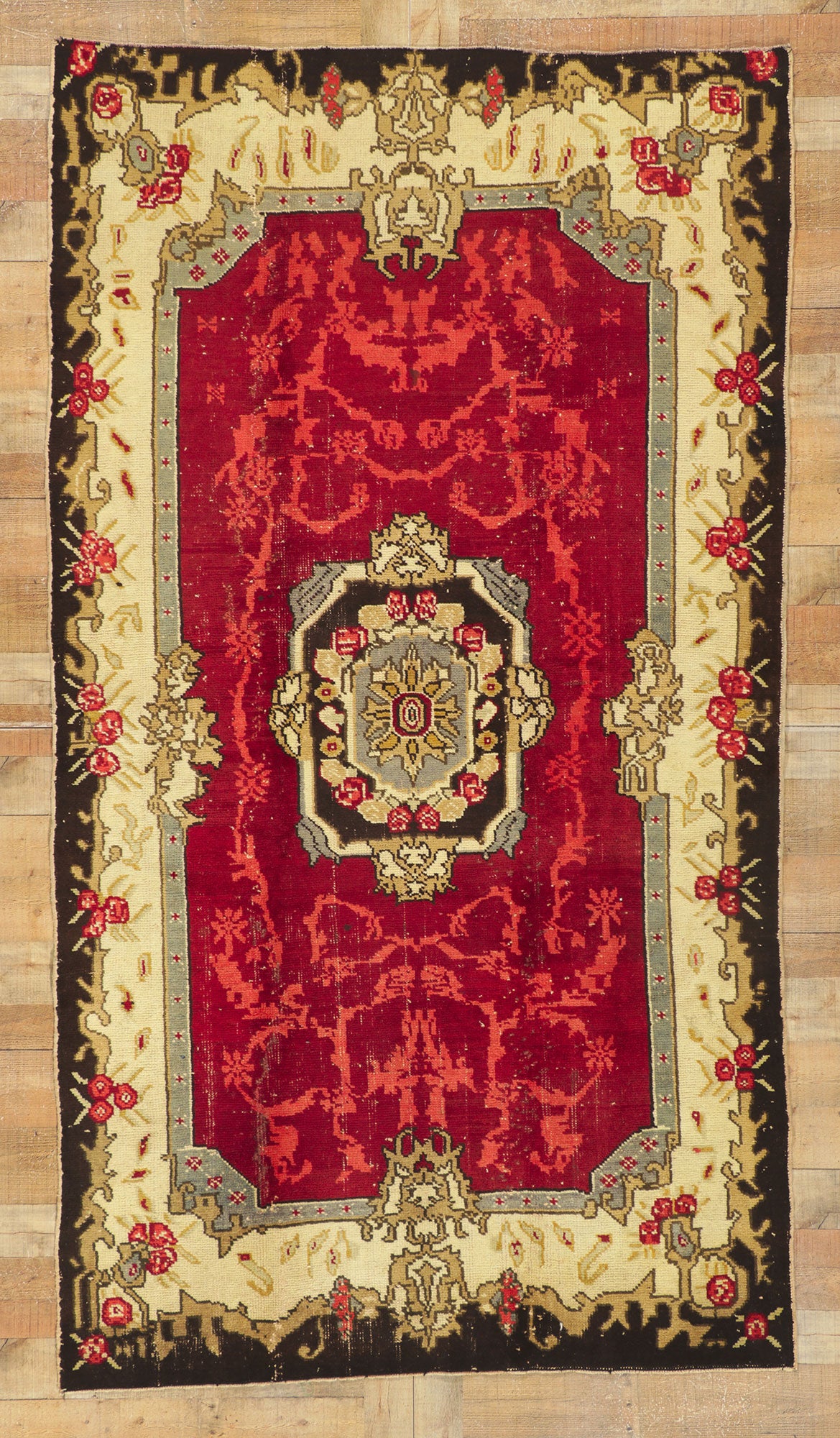 5 x 9 Vintage Turkish Oushak Rug 51811