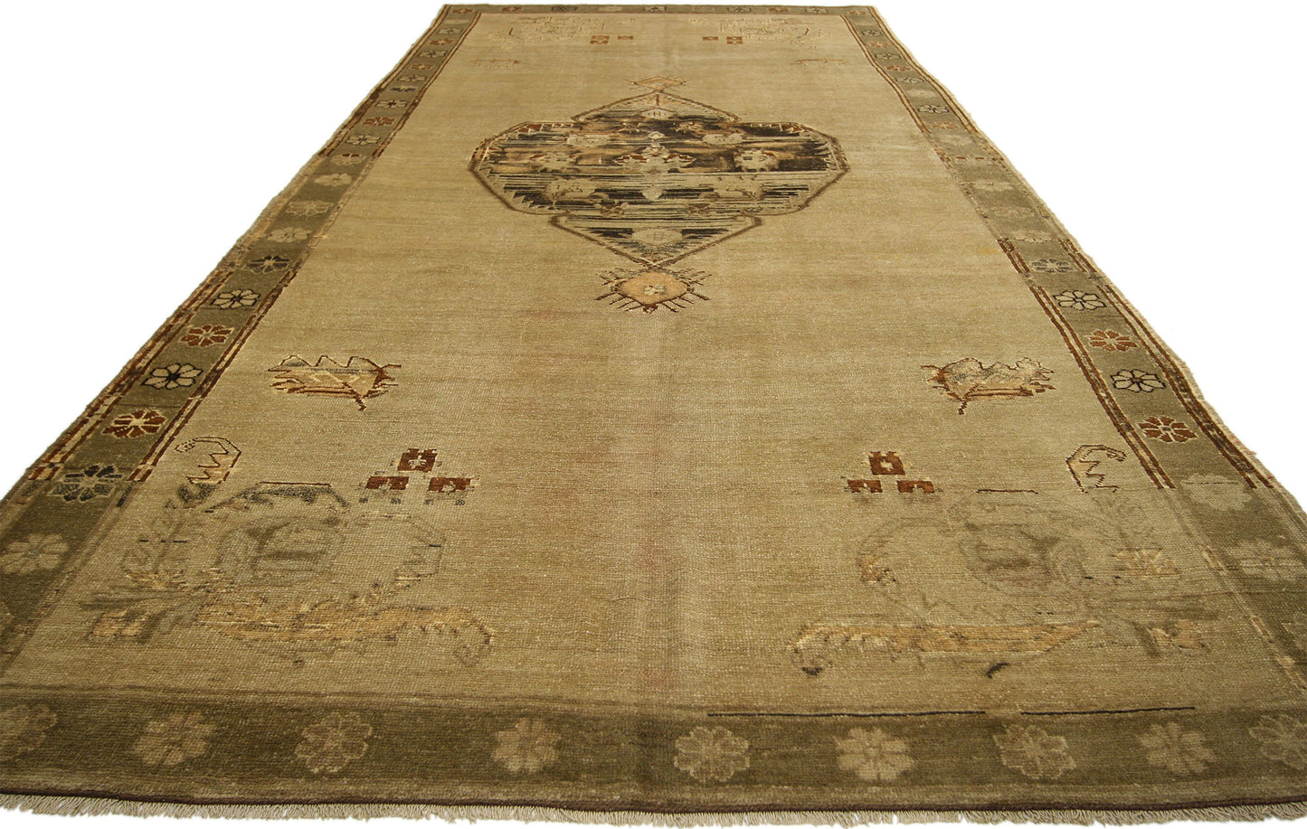 5 x 12 Vintage Turkish Oushak Rug 50031
