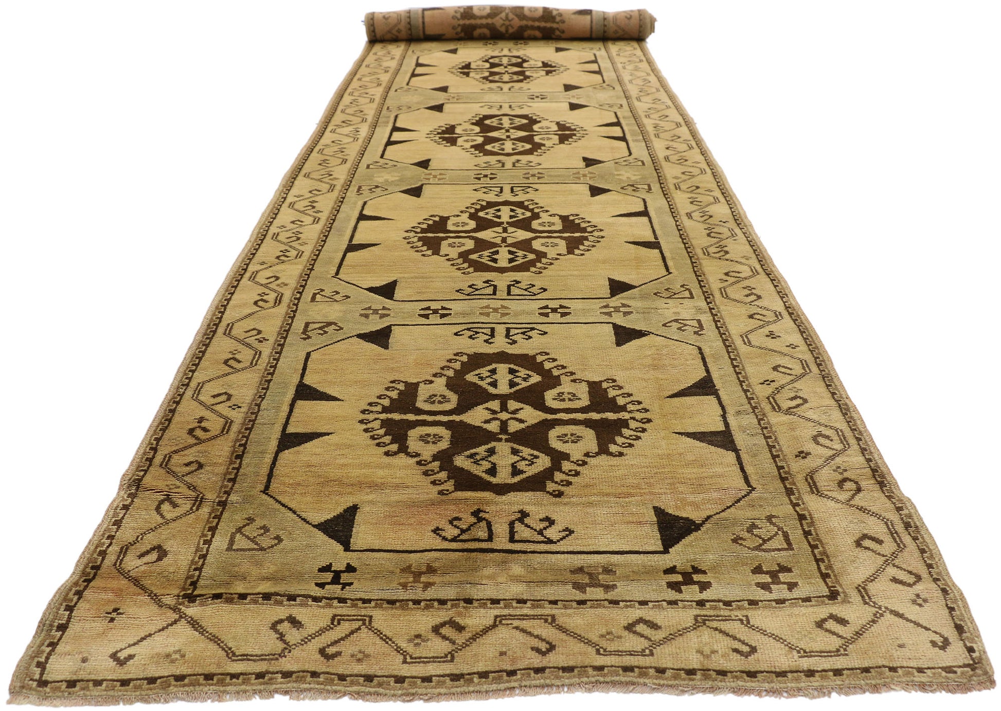 4 x 16 Vintage Oushak Rug 50046