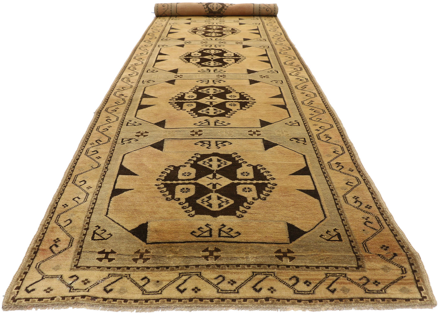 4 x 16 Vintage Oushak Rug 50047