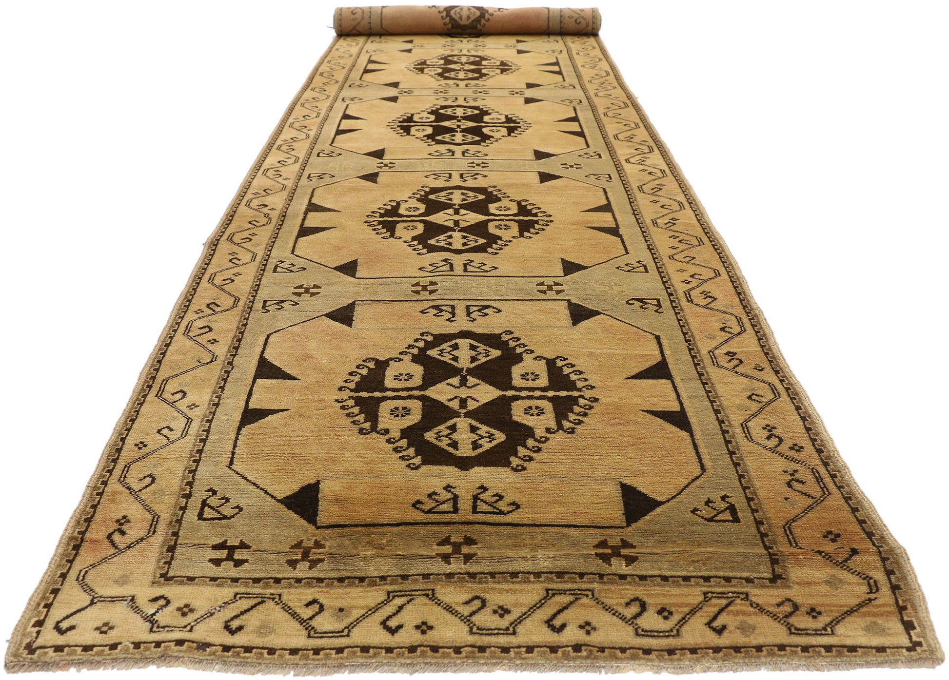 4 x 16 Vintage Oushak Rug 50047