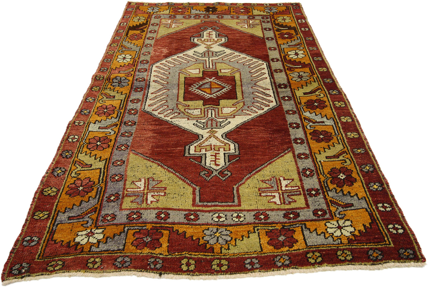3 x 6 Vintage Turkish Oushak Rug 50074