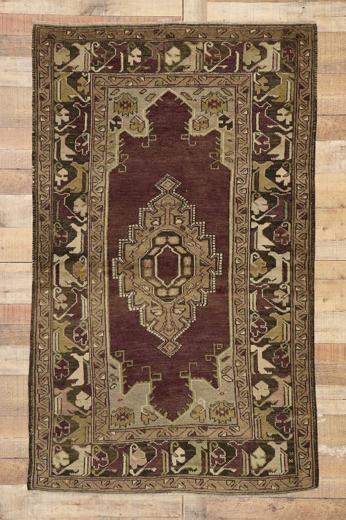 4 x 6 Vintage Turkish Oushak Rug 50112