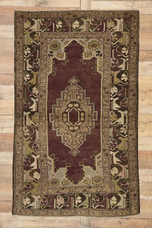 4 x 6 Vintage Turkish Oushak Rug 50112