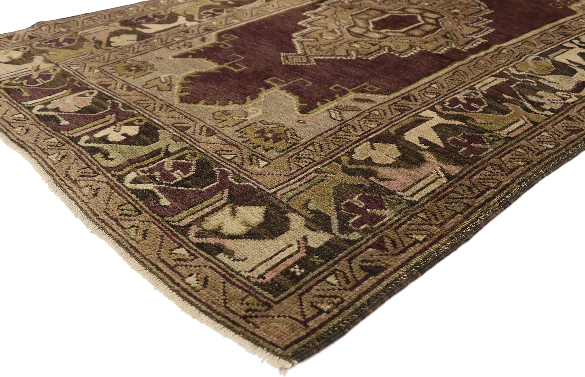 4 x 6 Vintage Turkish Oushak Rug 50112