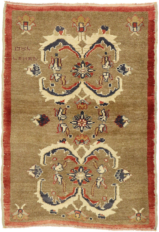 3 x 4 Vintage Turkish Oushak Rug 50116
