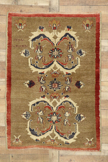 3 x 4 Vintage Turkish Oushak Rug 50116