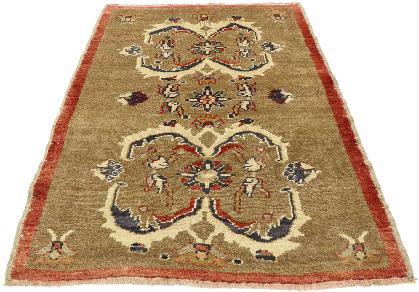 3 x 4 Vintage Turkish Oushak Rug 50116