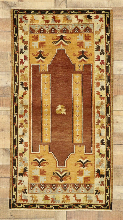 3 x 5 Vintage Turkish Oushak Prayer Rug 50118