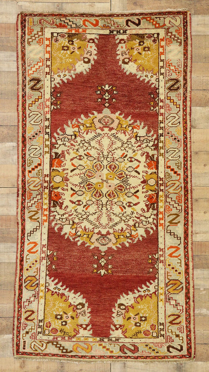 3 x 7 Vintage Turkish Oushak Rug 50129