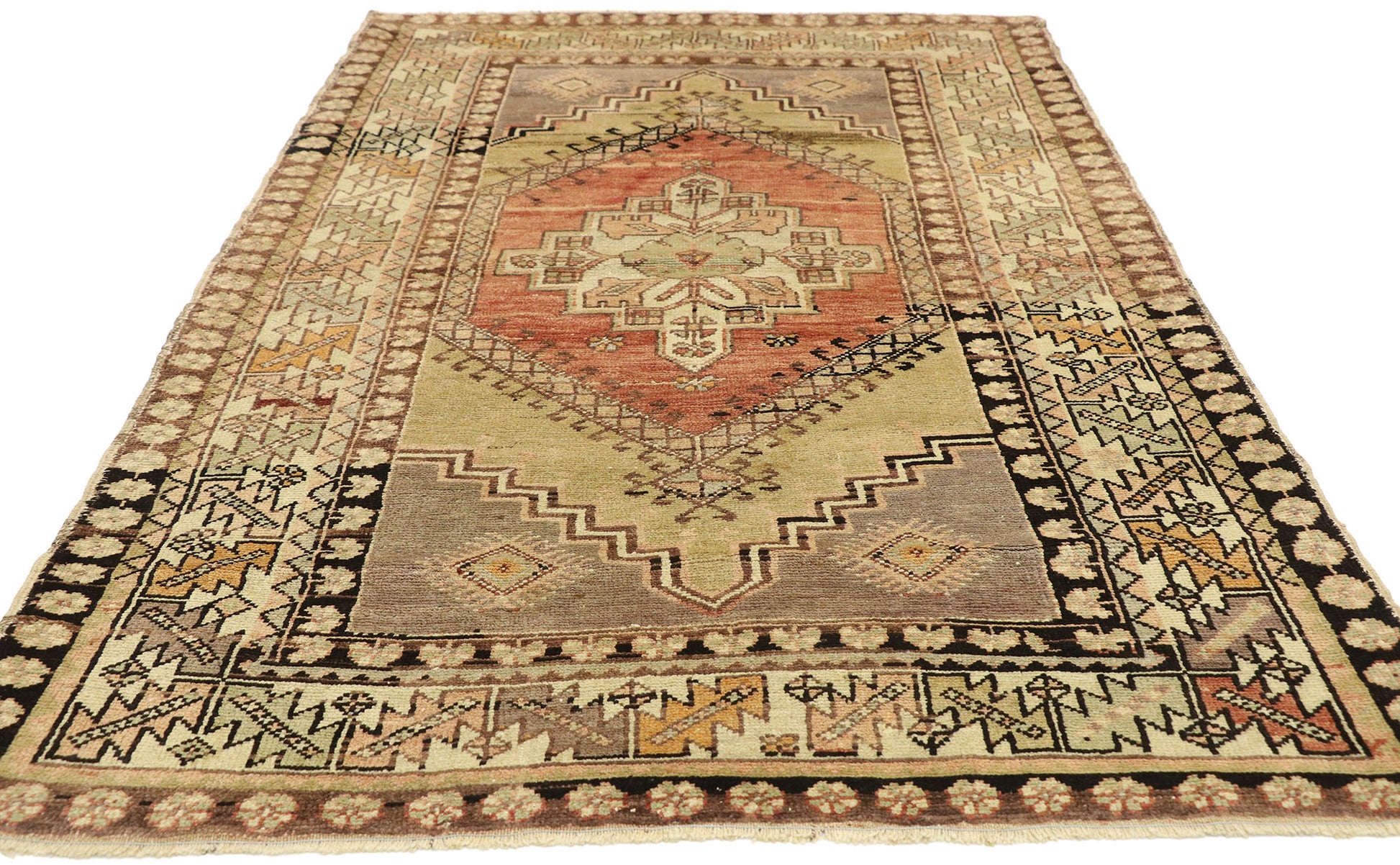 4 x 6 Vintage Turkish Oushak Rug 50161