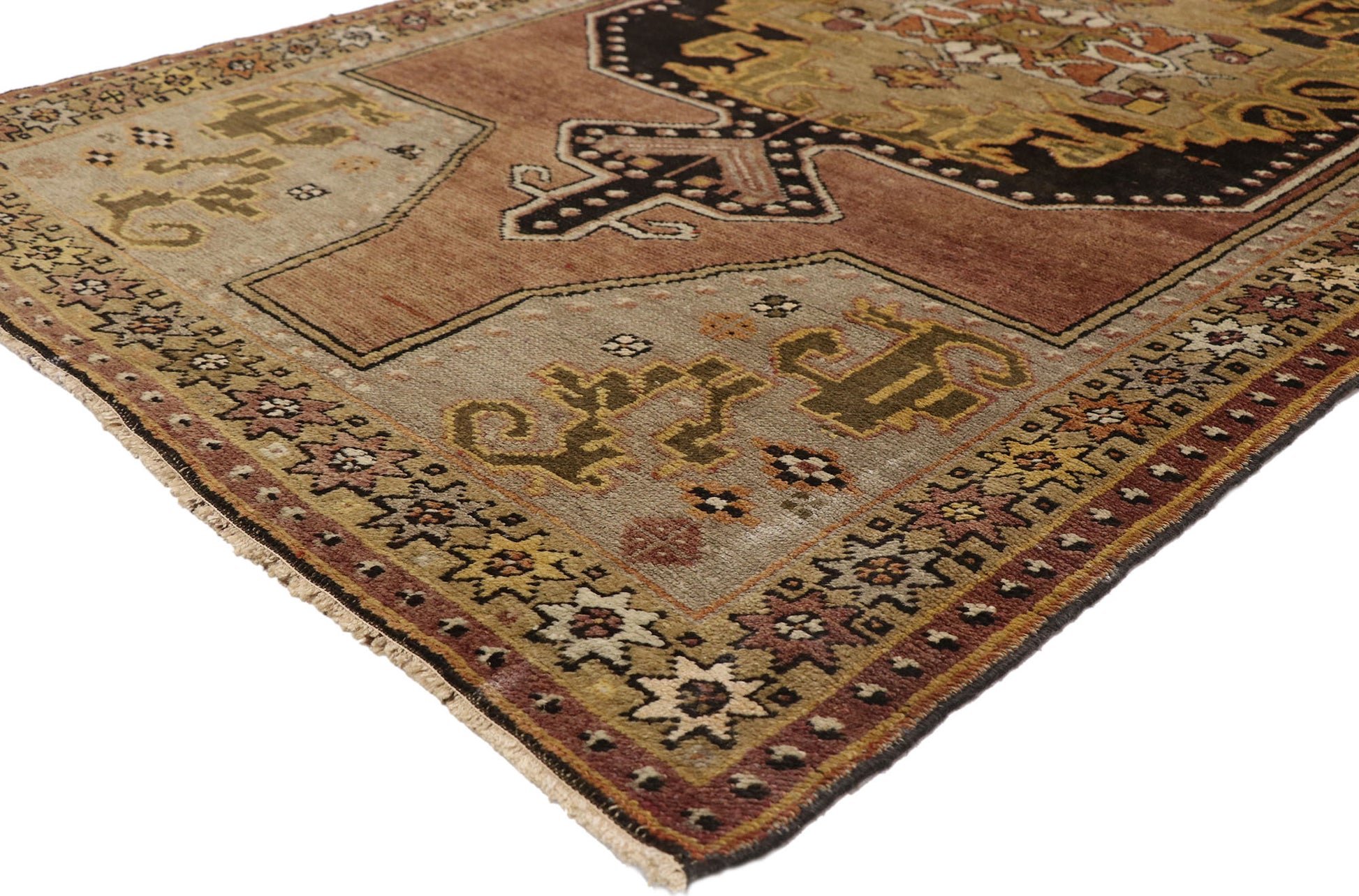 4 x 6 Vintage Turkish Oushak Rug 50164