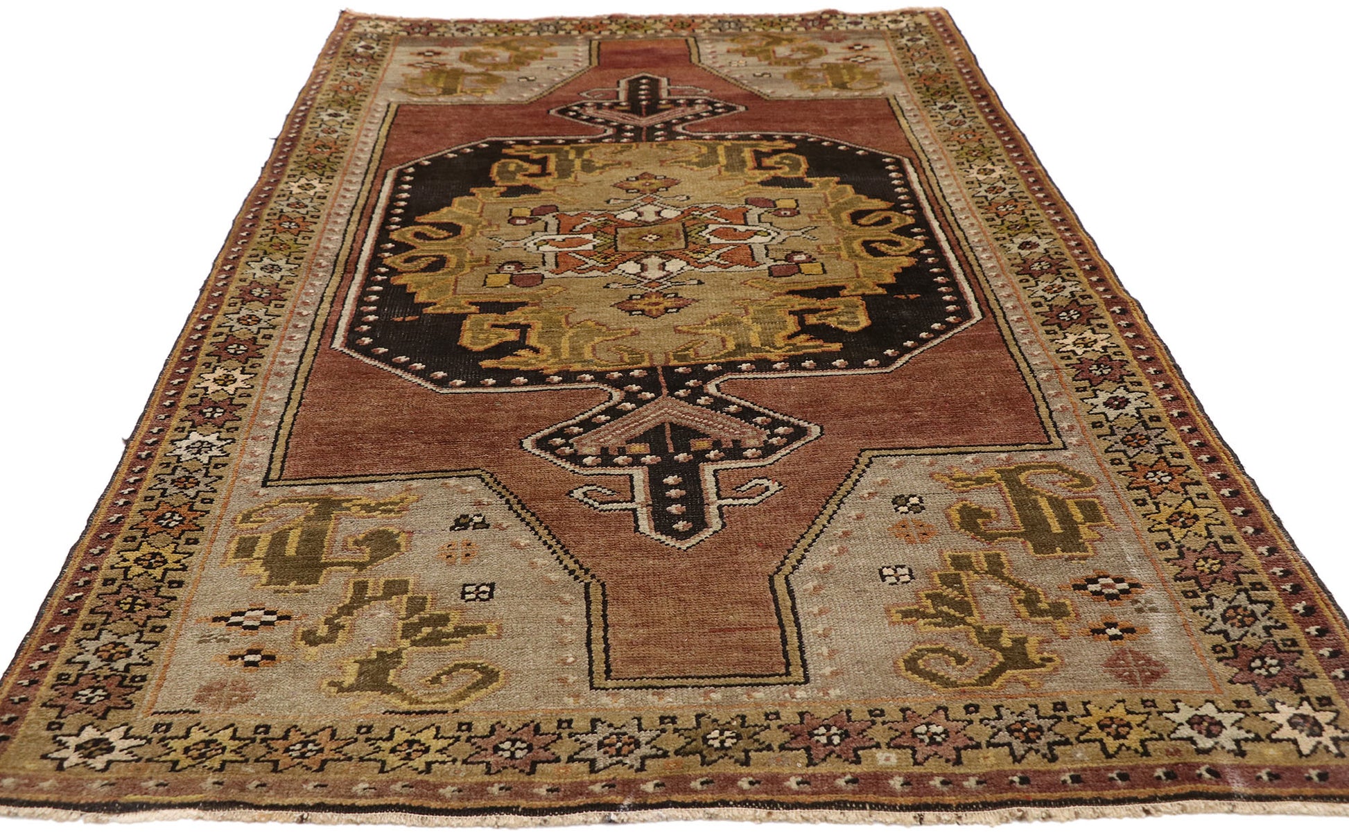 4 x 6 Vintage Turkish Oushak Rug 50164