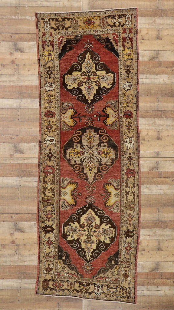 4 x 11 Vintage Turkish Oushak Rug 50167