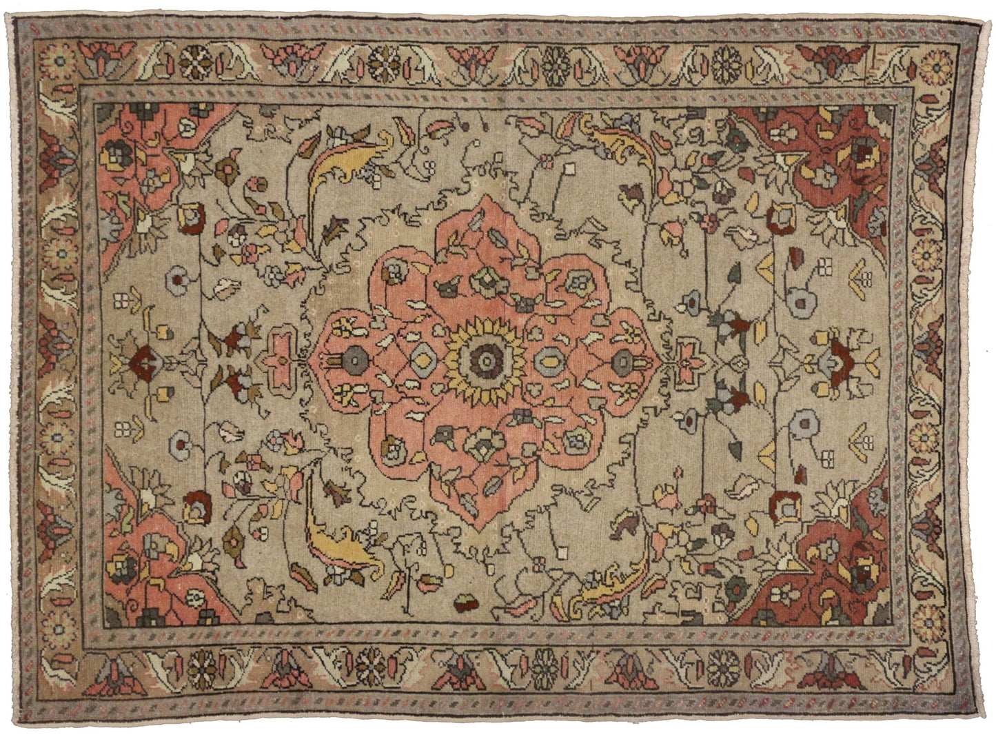 4 x 5 Vintage Oushak Rug 50169