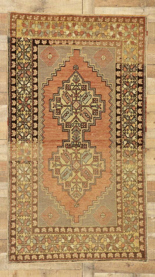4 x 6 Vintage Turkish Oushak Rug 50172