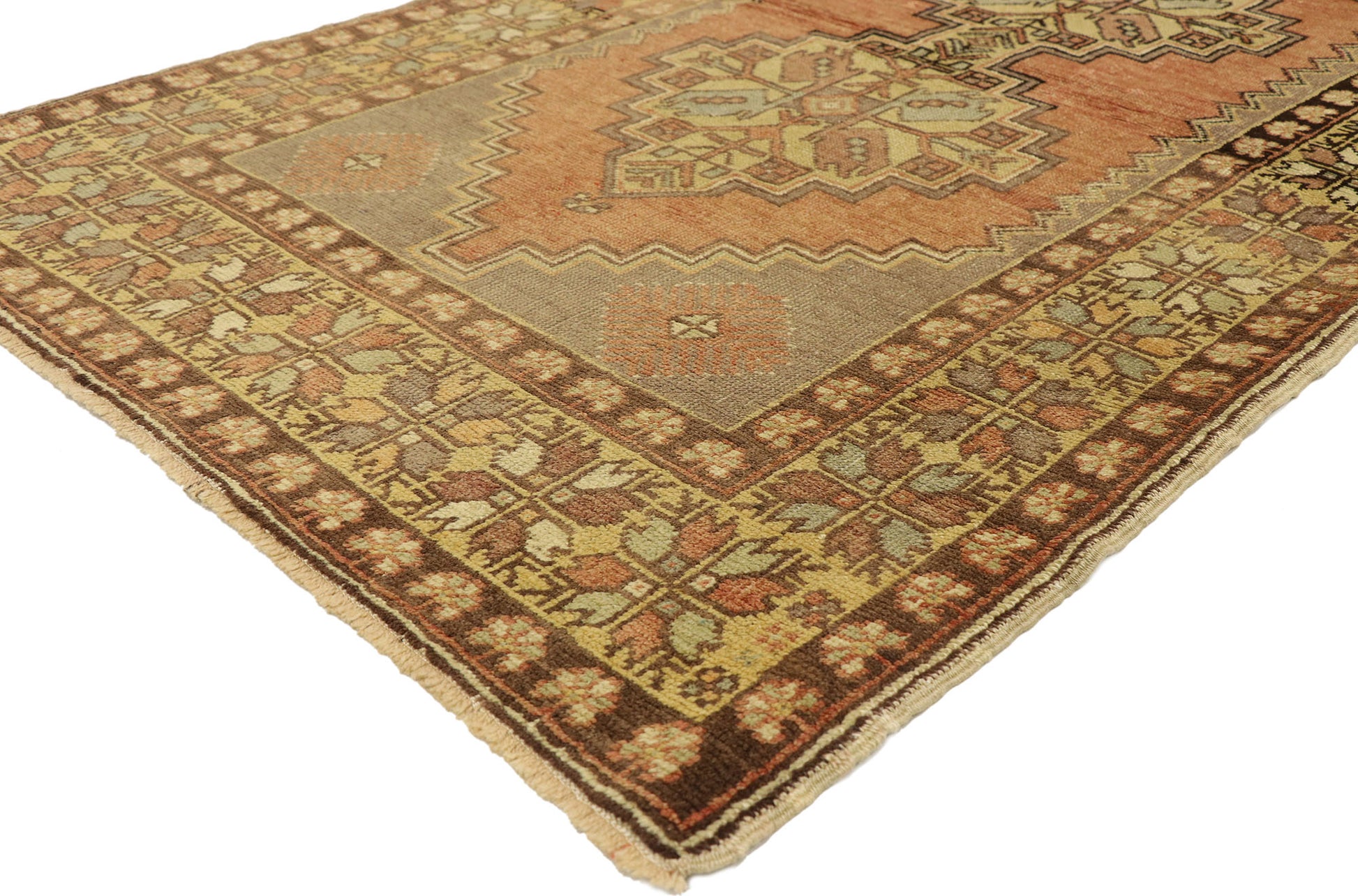4 x 6 Vintage Turkish Oushak Rug 50172
