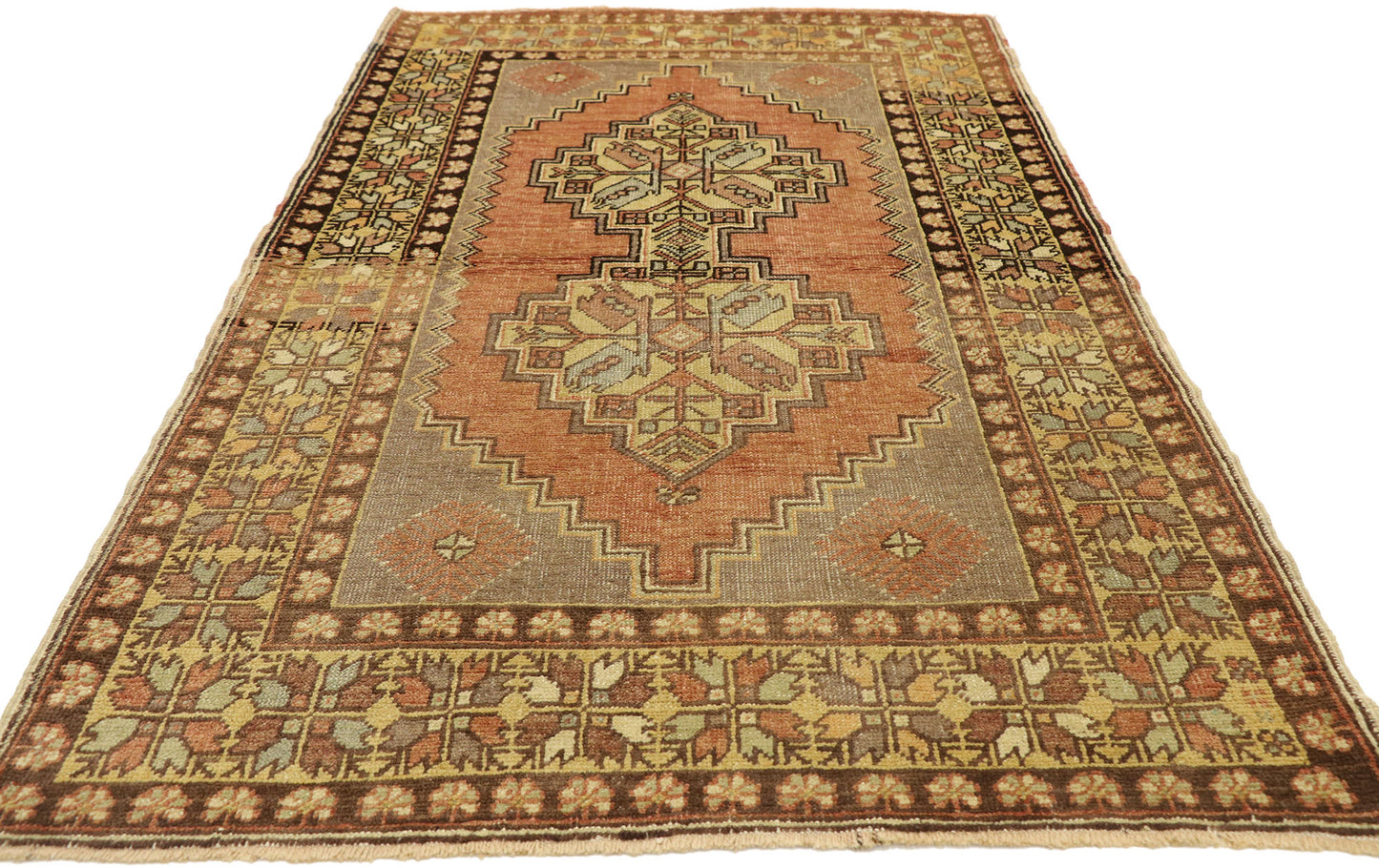 4 x 6 Vintage Turkish Oushak Rug 50172