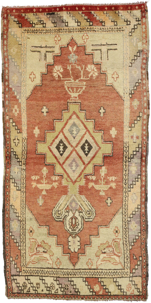 3 x 7 Vintage Turkish Oushak Rug 50173