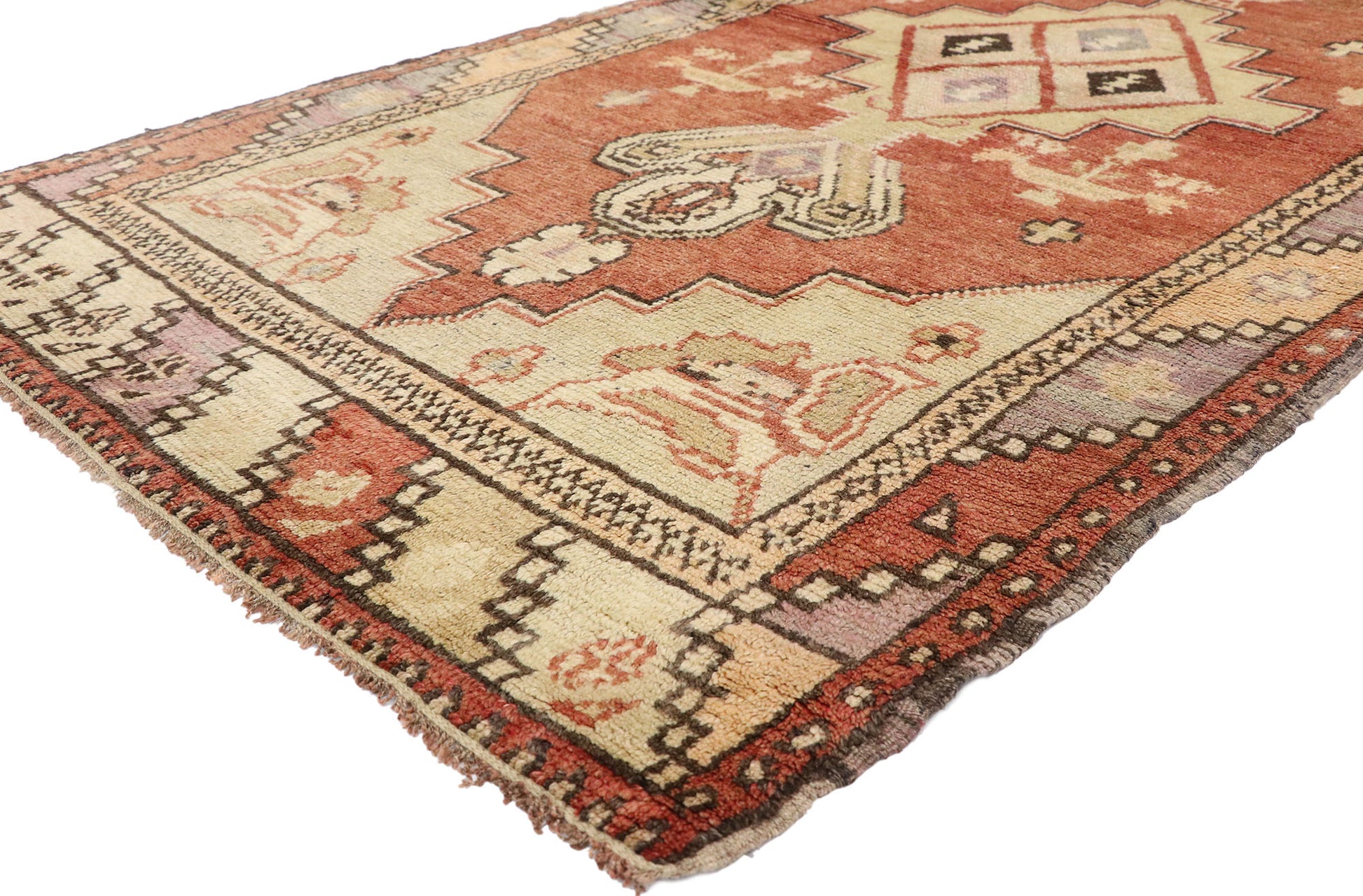 3 x 7 Vintage Turkish Oushak Rug 50173