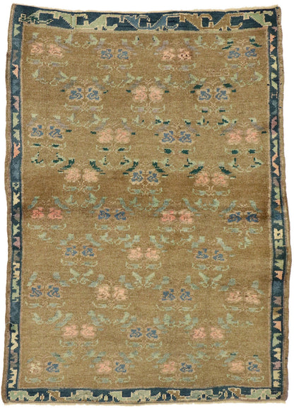 3 x 4 Vintage Turkish Oushak Rug 50174