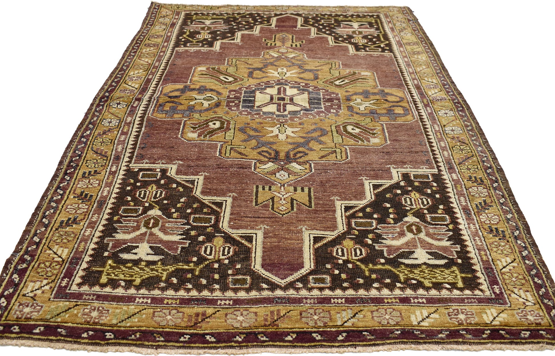 4 x 7 Vintage Turkish Oushak Rug 50187