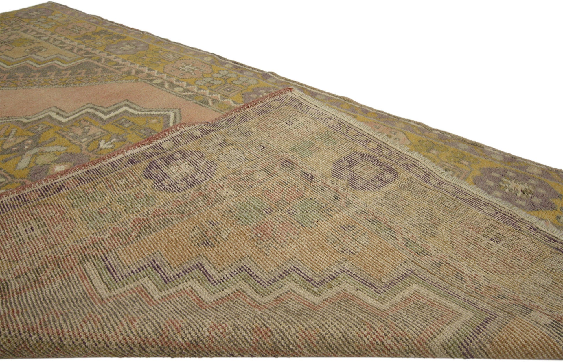 3 x 6 Vintage Turkish Oushak Rug 50192