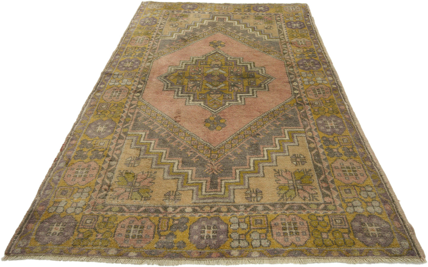3 x 6 Vintage Turkish Oushak Rug 50192