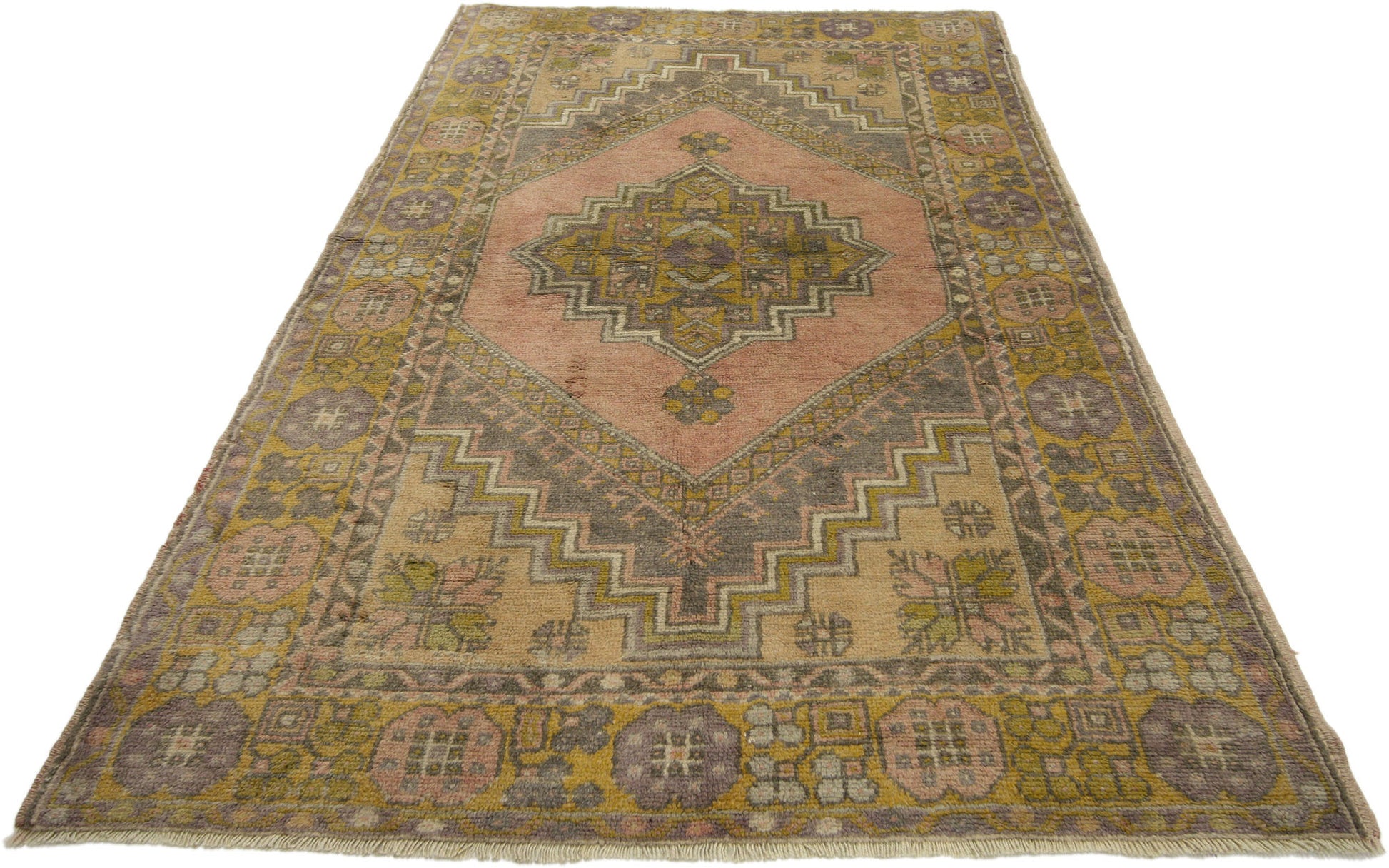 3 x 6 Vintage Turkish Oushak Rug 50192