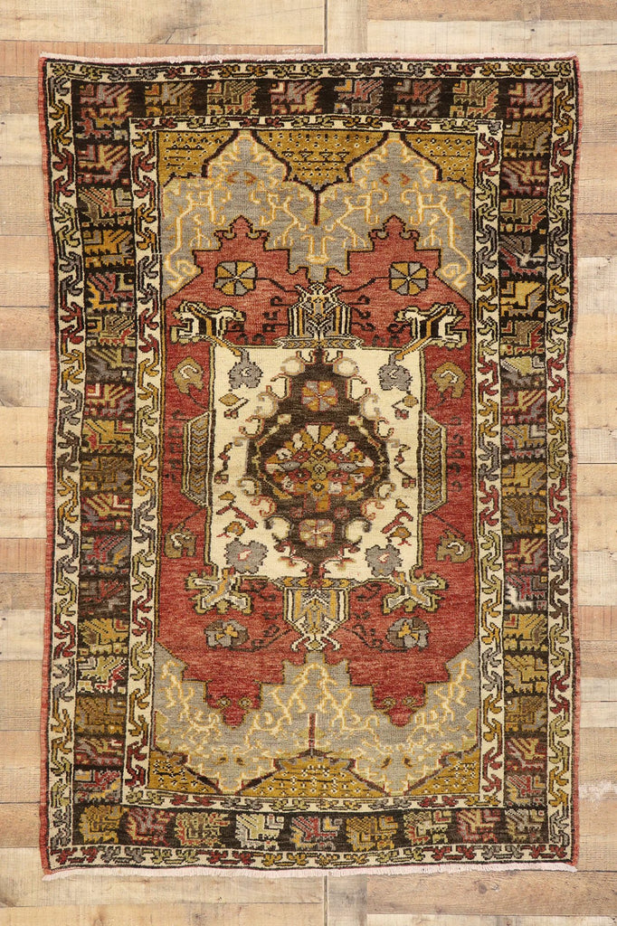 4 x 6 Vintage Turkish Oushak Rug 50194