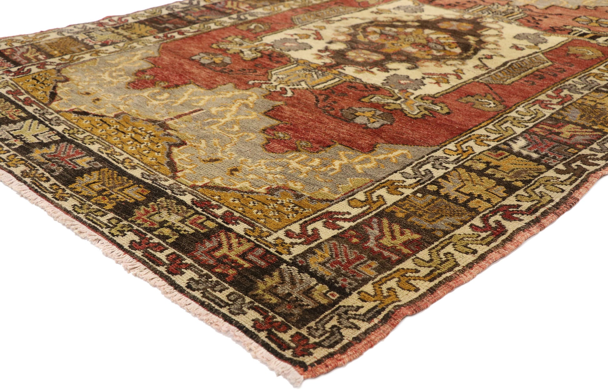 4 x 6 Vintage Turkish Oushak Rug 50194