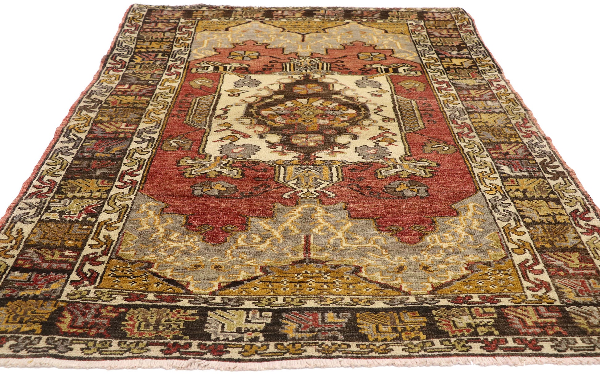 4 x 6 Vintage Turkish Oushak Rug 50194