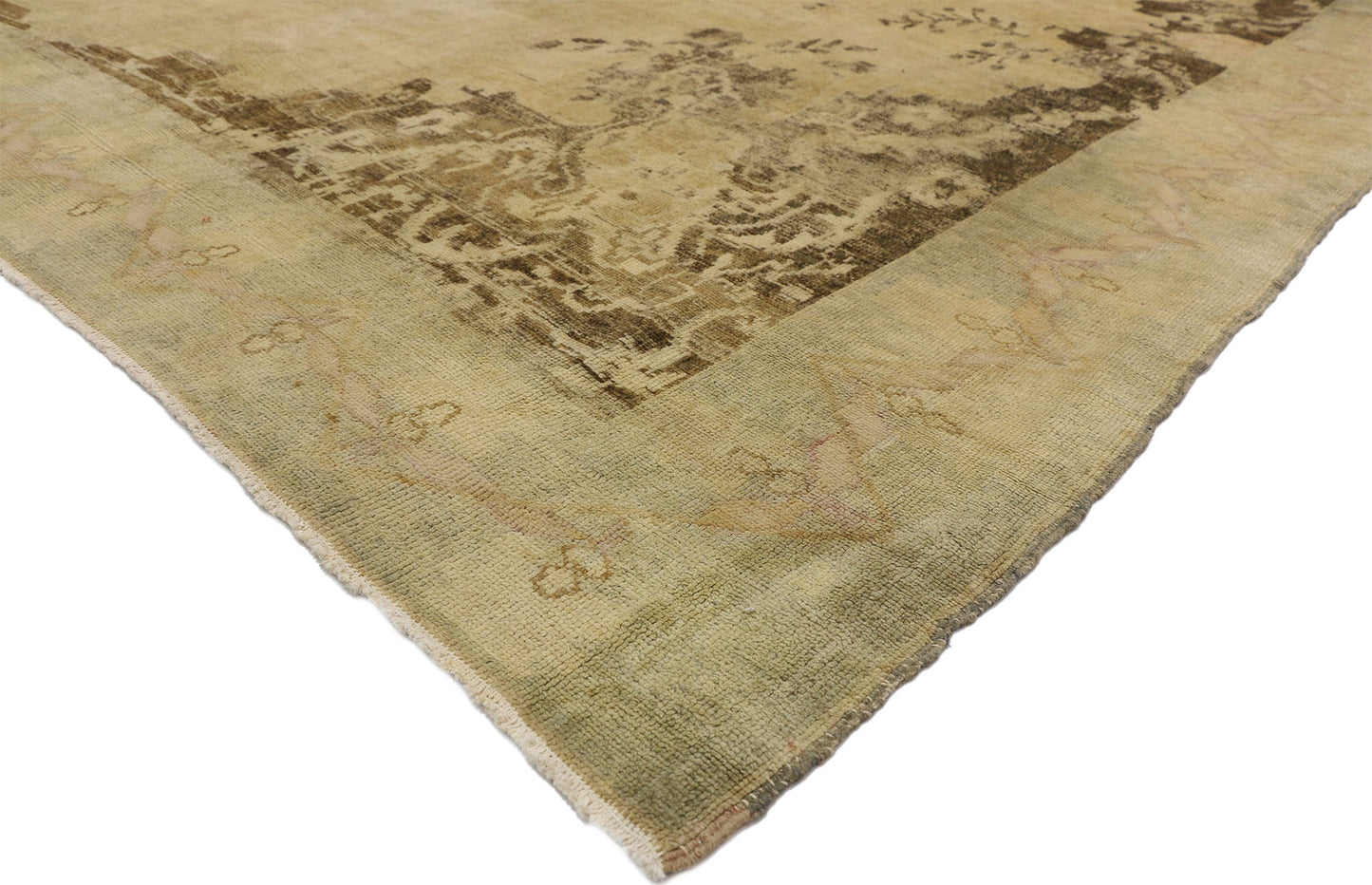 9 x 11 Vintage Turkish Oushak Rug 50213