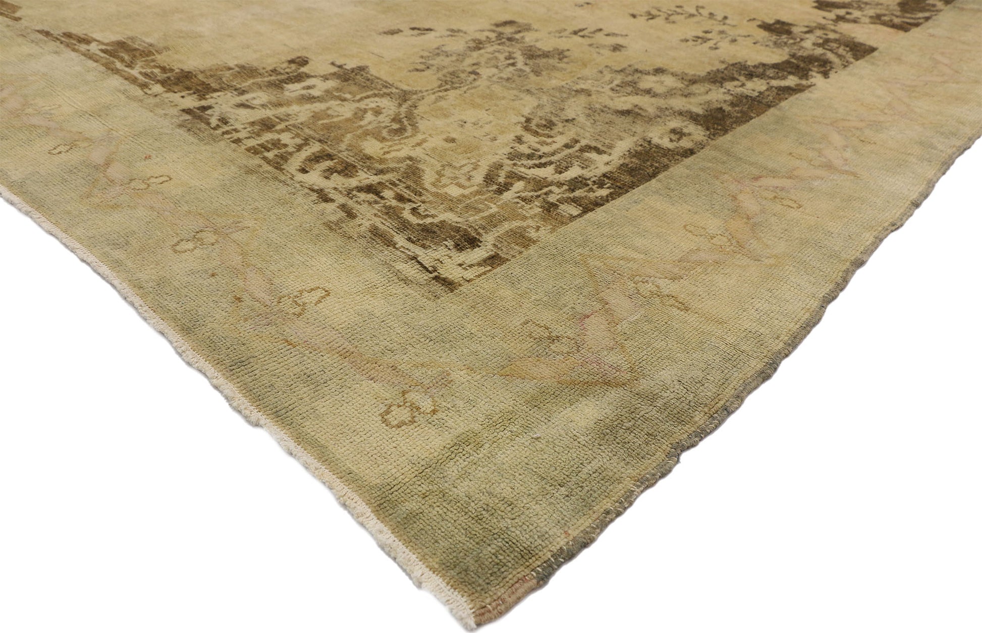 9 x 11 Vintage Turkish Oushak Rug 50213