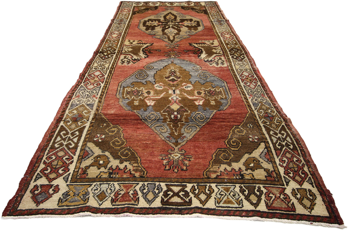 4 x 10 Vintage Turkish Oushak Rug 50228